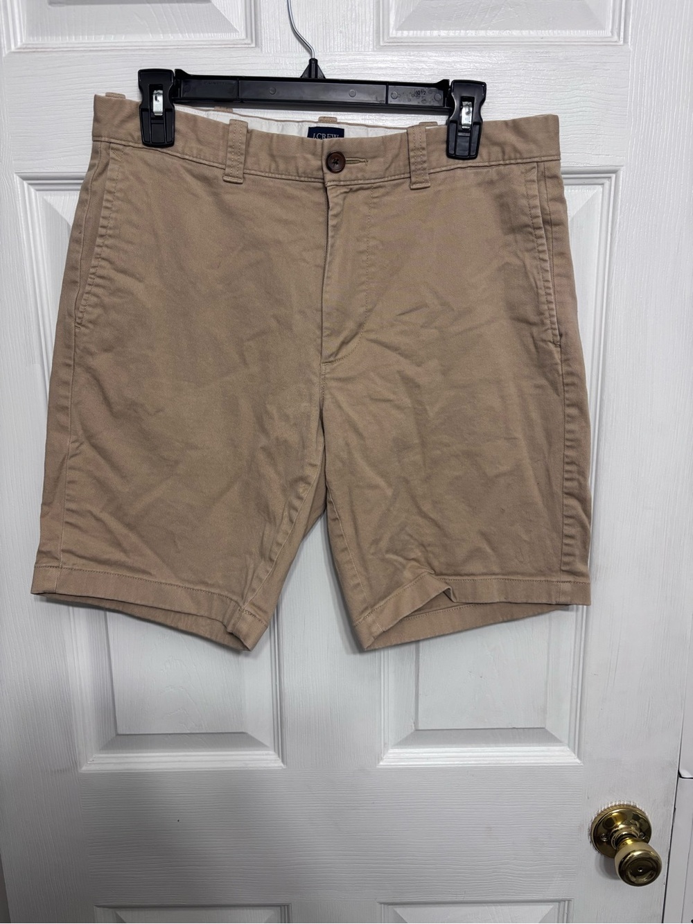 J. Crew Men's Tan Flat-Front Cotton Shorts
